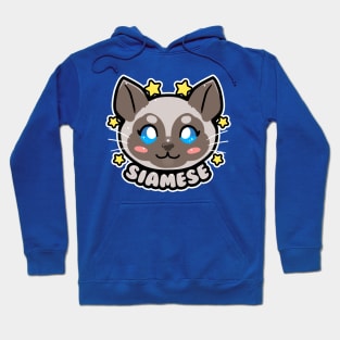 KAWAII Chibi Siamese Cat Face Hoodie